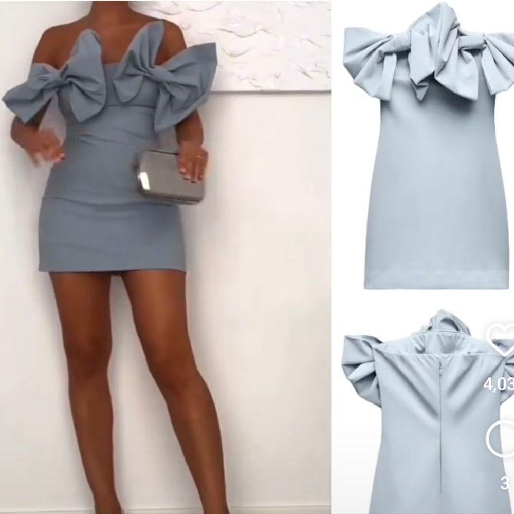 NWT ZARA STRAPLESS BOW DRESS - Picture 17 of 17